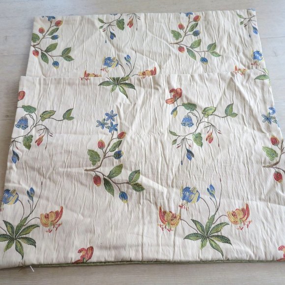 Pair 2 Custom Made Pillow Covers Textured Floral Embroidery Tan Reversable 16x22 - Picture 6 of 8